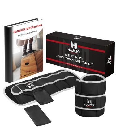 Najato Sports weight cuff 2 Set - weights for legs with a reflective border - weight cuff foot - Ankle Weights with adjustable weights 2x 1.6 kg (1 pair) - Buy Online on GoSupps.com
