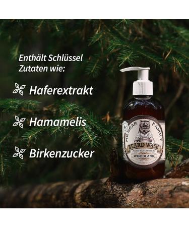 MR Bear Family Natural Beard Shampoo for Men 250ml - Woodland | Moisturizing 2-in-1 Bar Soap & Beard Conditioner - Buy Online on GoSupps.com