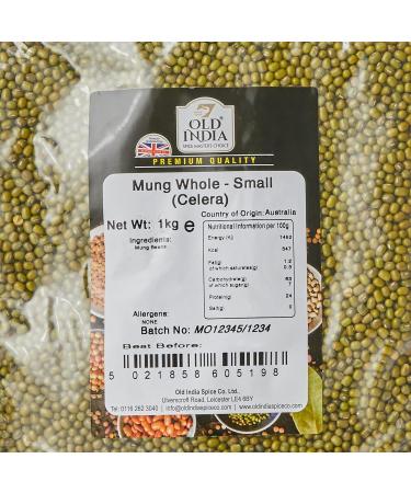 Old India Mung Whole 1kg - Premium Small Celera Beans for Cooking - Buy Online on GoSupps.com
