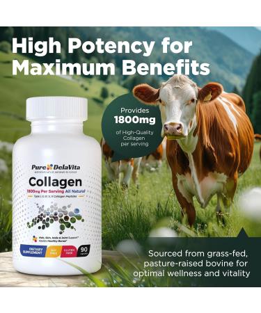 Complete Collagen Capsules for Women 1800mg Types I II III V X for Hair Skin Nails Joints & Bone Health High Absorption Anti-Aging Non-GMO Gluten-Free 90 Capsules - Buy Online on GoSupps.com