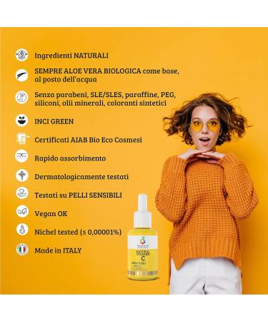 Optima Naturals Srl Facial Serum Vitamin C Vitamin C facial serum Brightening effect makes the skin radiant antioxidant effect 30 ml - Buy Online on GoSupps.com