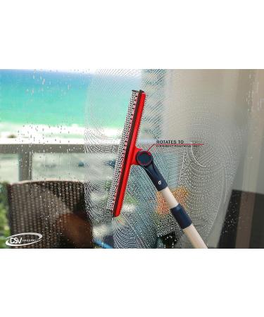 DSV Professional Window Squeegee | 2-in-1 Cleaner with Sponge & Rubber Strip | Telescopic Pole | 127.5cm Extension | Multi-Angle Cleaning - Buy Online on GoSupps.com