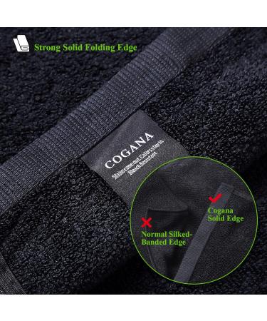 Cogana Microfiber Hair Towels Set 6 Pack - Black, Bleach Proof, Quick Drying - 16X32 Inches - Buy Online on GoSupps.com