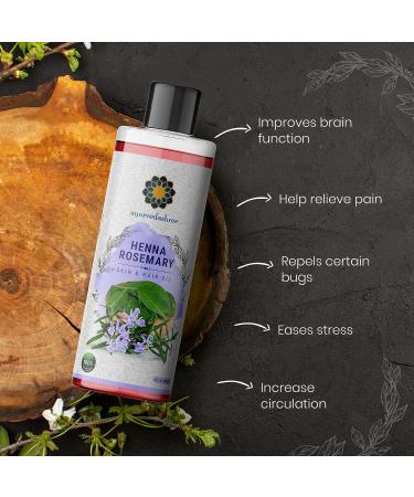 AYURVEDASHREE Henna Rosemary Hair Oil 200 ml - Neem, Shikakai, Bhringraj, Amla, Brahmi, Sesame, Olive & Sunflower Oils - Buy Online on GoSupps.com