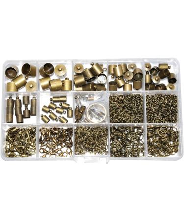 Mandala Crafts Cord End Cap & Kumihimo Finding Kit - 840 PCs, Antique Brass Assorted Sizes for Jewelry Making, Leather & Tassels - Buy Online on GoSupps.com