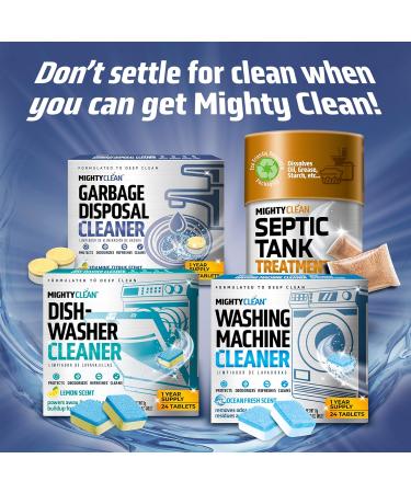Garbage Disposal Cleaner & Deodorizer Tablets - 24 Pack | Septic Safe Foaming Lemon Scent | 1 Year Supply Kitchen Sink Odor Remover - Buy Online on GoSupps.com