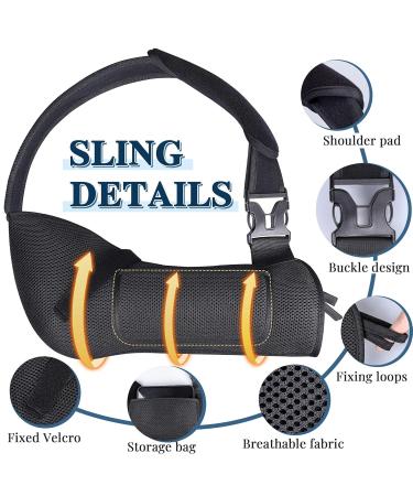 Buy Lightweight Arm Sling for Men & Women - Breathable Mesh Shoulder Support for Injury Dislocation & Fracture - Medium Black - Buy Online on GoSupps.com