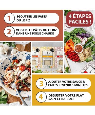 L V Happy Food - Rice Noodles and Konjac Paste - Konjac & Oatmeal - Vegan Gluten Free Low Calorie - Box of 6 Packs x 200g - Buy Online on GoSupps.com