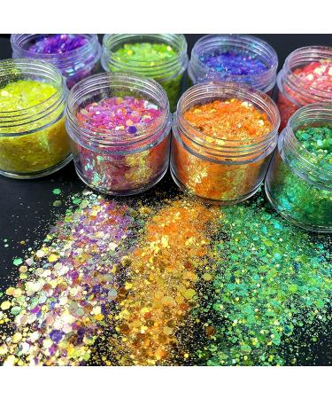 Buy 12 Color Holographic Cosmetic Glitter for Nail Body Face & Hair Decoration - Colorful Purple - International Shipping Available - Buy Online on GoSupps.com