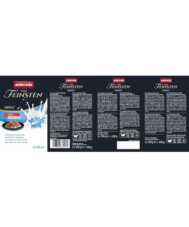 Animonda Vom Feinsten Milkies Adult Cat Food - Wet Beef in Milk Sauce (6 x 100g) | Premium International Cat Food - Buy Online on GoSupps.com