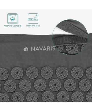 Buy Navaris 2-in-1 Acupressure Massage Set - Shakti Mat & Pillow - Gray - International Shipping Available - Buy Online on GoSupps.com