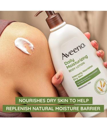 Aveeno Daily Moisturizing Body Lotion Fragrance-Free Light & Creamy Lotion for Dry Sensitive Skin With Prebiotic Oat Nourishes & Strengthens Skin's Moisture Barrier Value Size 33 fl oz - Buy Online on GoSupps.com