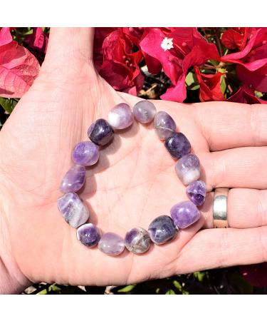 Zenergy Gems Natural Gemstone Crystal Nugget Bracelet with Selenite Heart - Amethyst - Buy Online on GoSupps.com