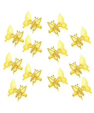Puniae 12 Pieces 3D Metal Butterfly Hair Clips Metallic Hollow Butterfly Hairpins Clips Hair Accessories for Women Girls Weddings Bride