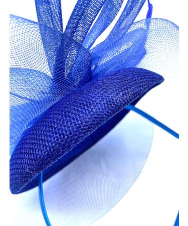 Ladies Royal Blue Feather Fascinator Clip/Headband Weddings Races Royal Ascot Hair Piece - Buy Online on GoSupps.com