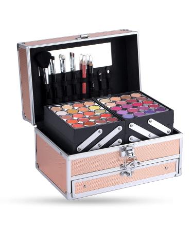 Hot Sugar Girls Makeup Kit - Complete Full Face Cosmetic Set in Stylish Rose Gold Box for Teens, Beginners, and Professionals - Includes Eyeshadow, Lip Gloss, Blush, Brushes, and Lipstick - Buy Online on GoSupps.com
