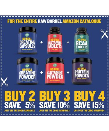 Glutamine Tablets - Pure Non GMO with Natural Ingredients - 120 Pills at 1000mg - Amino Acid Supplement by Raw Barrel - Buy Online on GoSupps.com