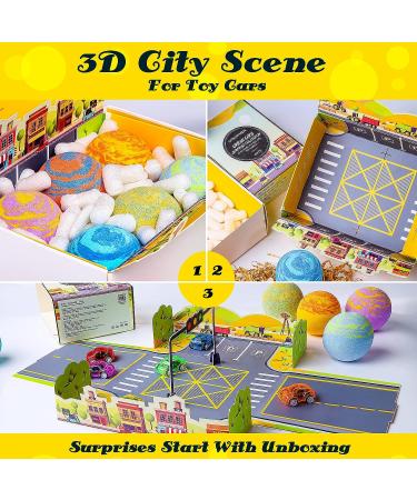 Kids Bath Bombs Set - 6pc Extra Large Organic Fizzy Bath Bombs with Toy Car Surprise - Handmade with Natural Oils for Boys and Girls - Fun Birthday Gift Idea - Buy Online on GoSupps.com