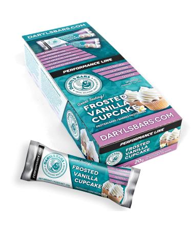 DARYL'S BARS - Performance Line Gluten Free Protein Bars - Frosted Vanilla Cupcake (55 Gram Bars 12 Count)