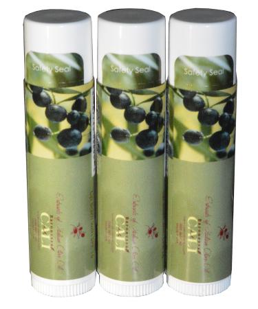 Cali Baronessa Oliva Green Baci SPF 15 Moisturizing Lip Balm - Protect and Moisturize Lips - 0.15 Ounce Each Pack of 3