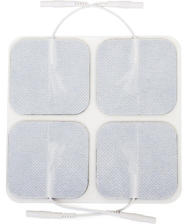 Premium Re-Usable TENS/EMS Electrode Pads (4 Pack) Fabric Backed, Latex-Free Gel Pads for Pain Relief - Buy Online on GoSupps.com