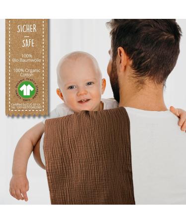Mimadu Bio GOTS Spitche Baby Muslin Cloths - Ultra-Soft Organic Cotton Spitting Towels for Boys & Girls (3-Pack Desert 30x60 cm) - Buy Online on GoSupps.com