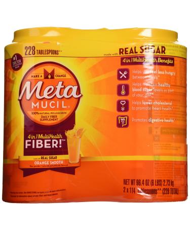 Metamucil With 100% Natural Psylluim Fiber, Orange, 48.2-Ounce Bottle (Pack of 2) 3 Pound (Pack of 2)
