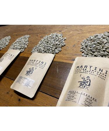 Martini Coffee Roasters Unroasted Green Coffee Sampler Pack - 4oz Samples of Raw Arabica Beans from Colombia, Ethiopia, Brazil & Guatemala - Buy Online on GoSupps.com