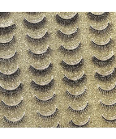 20 Pairs 3D Wispy False Eyelashes | Natural Look Fluffy Volume | Long Thick Lashes - Light Gold/5 Styles - Buy Online on GoSupps.com