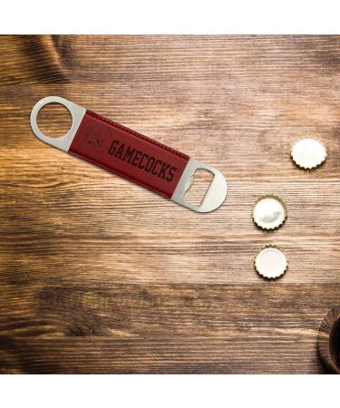 Rico Industries NCAA South Carolina Gamecocks Maroon Laser Engraved Bar Blade Faux Leather Laser Engraved Bar Blade - Great Beverage Accessory for Game Day - Buy Online on GoSupps.com