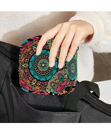 Vintage Indian Ethnic Mandala Menstruation Bag with Zipper - Stylish Women s Napkin & Tampon Collecting Bag in Color 6 - Buy Online on GoSupps.com