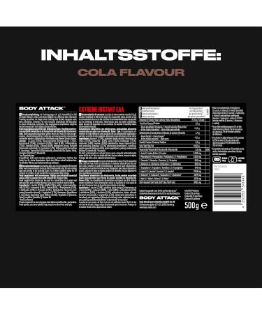 Body Attack Instant EAA Powder - Cola - 500g | 8 Essential Amino Acids for Muscle Building | Made in Germany - Shop Internationally - Buy Online on GoSupps.com