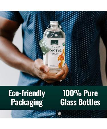 Natural Force Organic Pure C8 + Organic Full Spectrum MCT Oil USDA Organic Non GMO 100% Pure Coconut MCTs Keto Paleo Vegan and Kosher 32 Oz & 16 Oz Glass Bottles - Buy Online on GoSupps.com