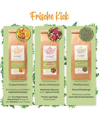 Buy Fresh Kick ApoVERE Tea Set 3x100g | Peppermint Pear-Raspberry & Tropical Sky | Premium Loose Tea for Energy & Refreshment - Buy Online on GoSupps.com