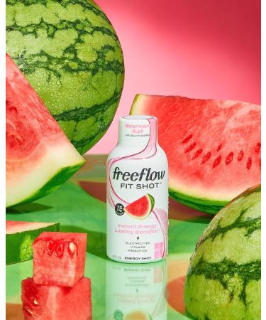 Buy Freeflow Fit Energy Shots - Watermelon Rush | Natural Caffeine Ginseng Prebiotics & Electrolytes | 6 Pack (2oz Each) - Boost Your Energy - Buy Online on GoSupps.com