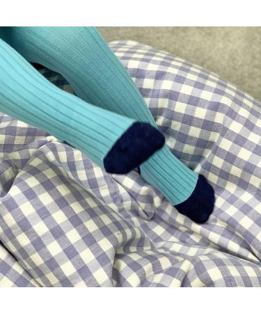 Non-Slip Ribbed Baby & Toddler Girls Tights - Cozy Winter Warm Anti-Skid Tights | 0-6 Months Aqua - Buy Online on GoSupps.com