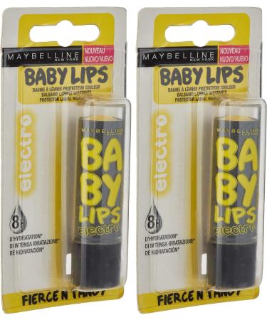 Gemey Maybelline Baby Lips Electro 2 Lip Balms Fierce N Tangy Pack of 2 - Buy Online on GoSupps.com