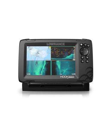 Lowrance Hook Reveal 7 Inch Fish Finders with Transducer, Plus Optional Preloaded Maps 7 Tripleshot, C-map Contour+ Maps Fish Finder