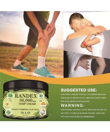 RANDEX 30000MG Organic Hemp Cream for Sore Muscles & Joints - Extra Strength Relief - Buy Online on GoSupps.com