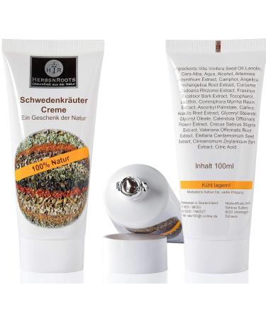 Swedish Herbs Cream Balm | Cortisone-Free | Soothes Dry Skin & Wounds | Herbsnroots 100ml - Buy Online on GoSupps.com