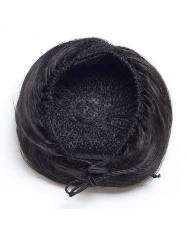 Synthetic Fiber Chignon Donut Bun Wig Hairpiece in 1B Off Black by Onedor - Buy Online on GoSupps.com