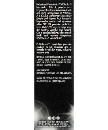 LORAC POREfection Foundation - PR1 Fair & PR8 Golden Tan | 1.12 Fl Oz | International Shipping Available - Buy Online on GoSupps.com