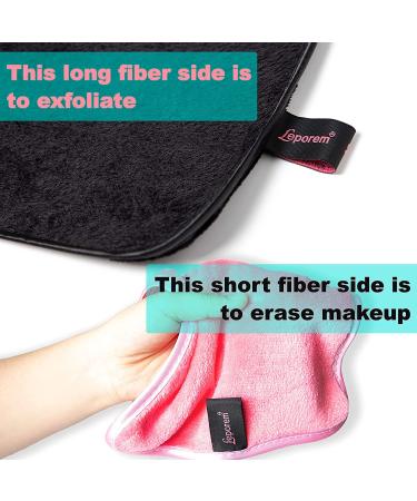 4 Pack XL Makeup Remover Cloths - Fast Drying & Reusable - Exfoliating Cleansing Cloths for All Skin Types - Pink & Black - Buy Online on GoSupps.com