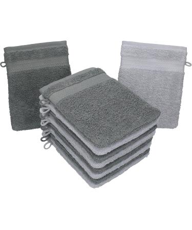 Betz 10-Piece Premium 100% Cotton Wash Gloves Set - 16x21 cm Anthracite & Silver Gray - International Shipping Available - Buy Online on GoSupps.com