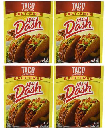 Mrs Dash Taco Seasoning Mix - All Natural & Salt-Free - 1.25 OZ (35g) Each, Pack of 4 - Buy Online on GoSupps.com