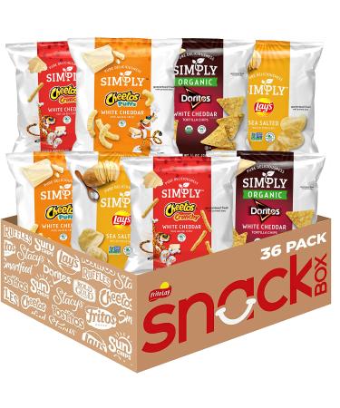 Simply Brand Variety Pack, Doritos, Cheetos, Lay's, 0.875oz Bags (36 Pack) (Assortment May Vary) Simply Variety Pack