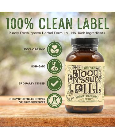 Blood Pressure Pill: Natural Herbal Capsules with Hawthorn, Rosella, Hibiscus & Ginger - 120ct, Organic Supplement for Lowering High Blood Pressure - Buy Online on GoSupps.com