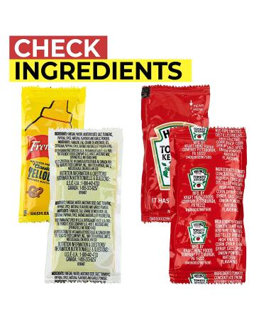 Grab-n-Go Condiment Packs - 100 Single Serve Ketchup & Mustard Packets for Picnics, BBQs, Travel & Parties - Buy Online on GoSupps.com