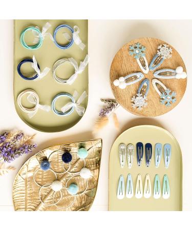 Paper Dragon 48 Special Hair Clips & Ties - Durable Glitter Fabric Accessories for Kids | Snow Princess Collection for Long & Fine Hair - Buy Online on GoSupps.com