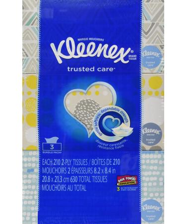 Kleenex 2-Ply White Tissues, A4016, 210 Count (Pack of 3)